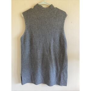 A New Day Gray Ribbed Mock‎ Turtleneck Sleeveless Tunic Sweater Mini Dress Large